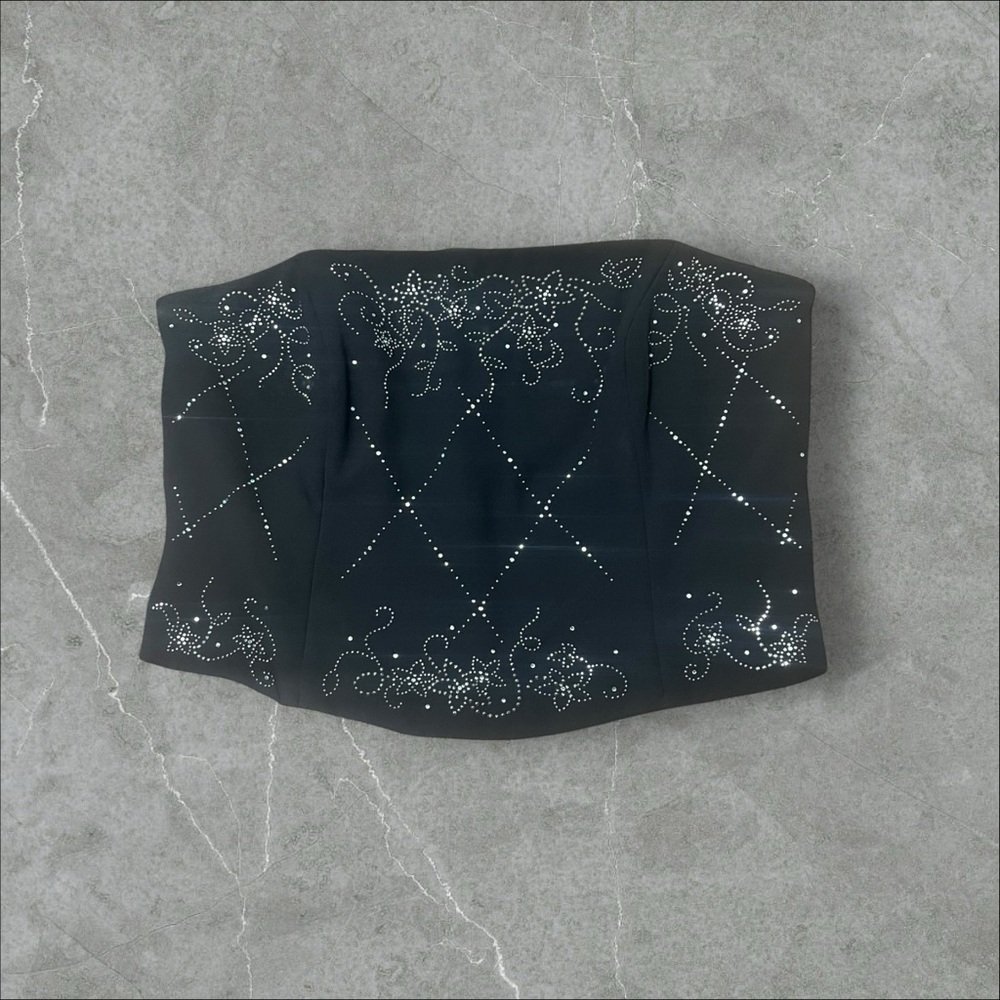 Stoned Sleeveless Corset Top